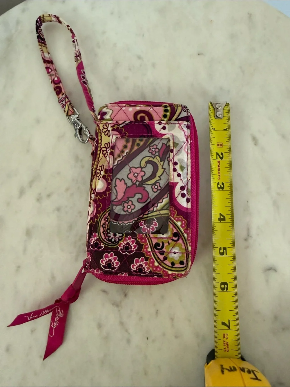 VERA BRADLEY ALL IN ONE WRISTLET VERY BERRY PAISLEY Pink ID Cards Coin bag